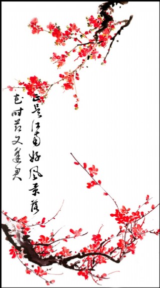 水墨画梅花
