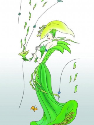 手绘花仙子图片