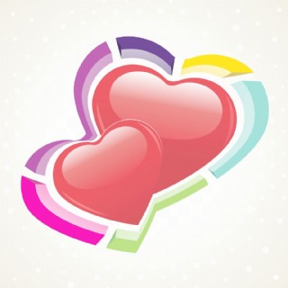 向量的两个心脏形状对无缝插图点背景