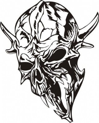 骷髅t恤图案纹身设计图片