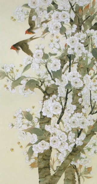 梨花双燕图图片